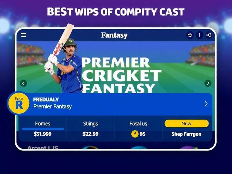 Premier League Cricket Fantasy Mobile Interface Premier League Cricket Fantasy Home Screen